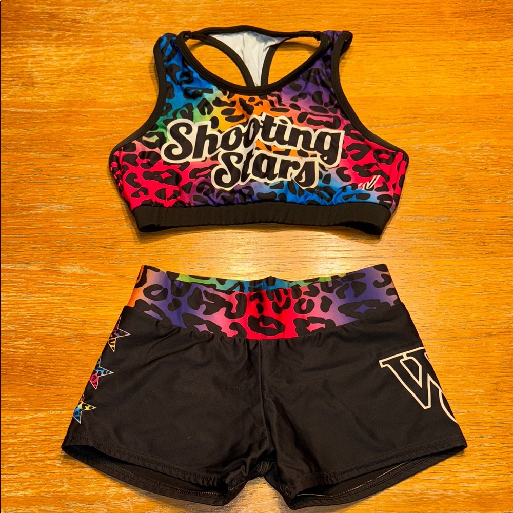 Varsity Kids Shooting Stars Leopard Print Athletic Set